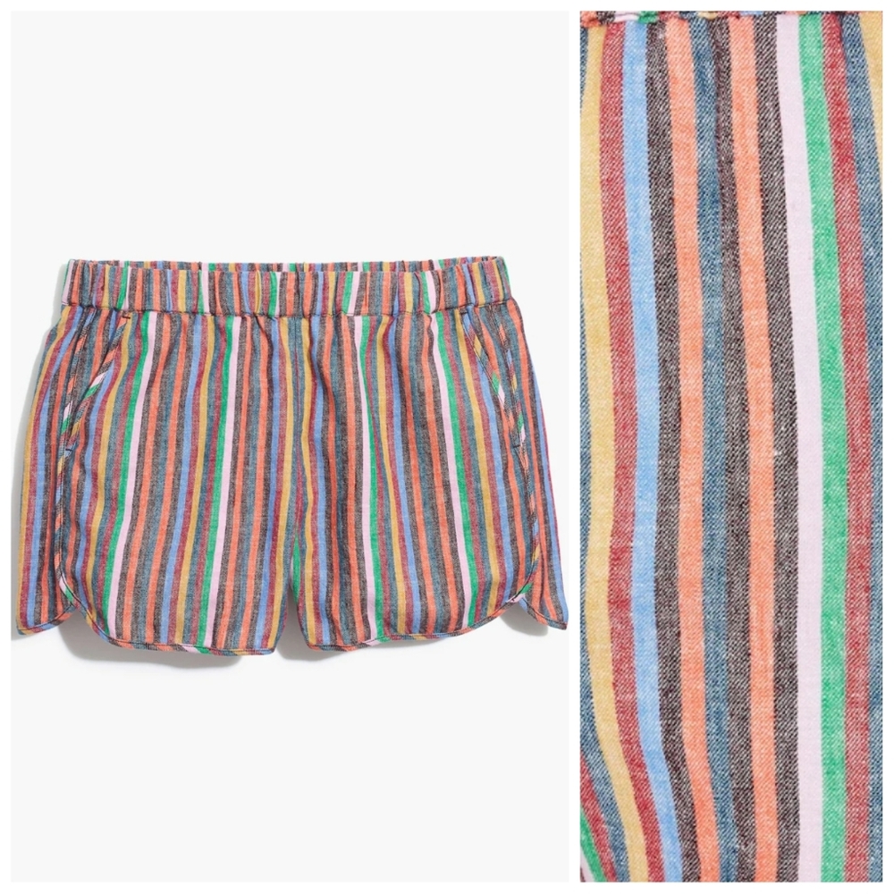 Madewell Red and Blue High Waist Shorts